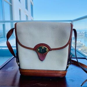 Dooney & Bourke White and Brown Messenger Bag